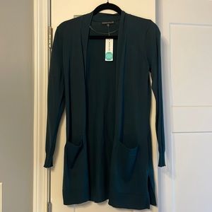 Dark green long cardigan